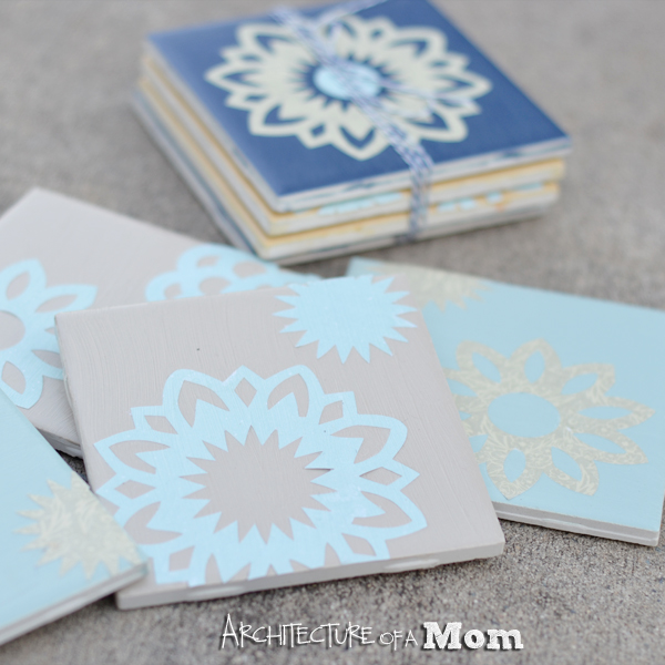 Architecture of a Mom Paper Doily Tile Coasters