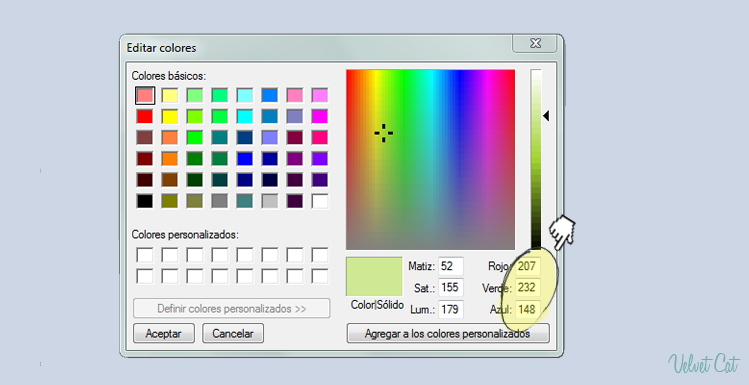 Conseguir el código de color HTML
