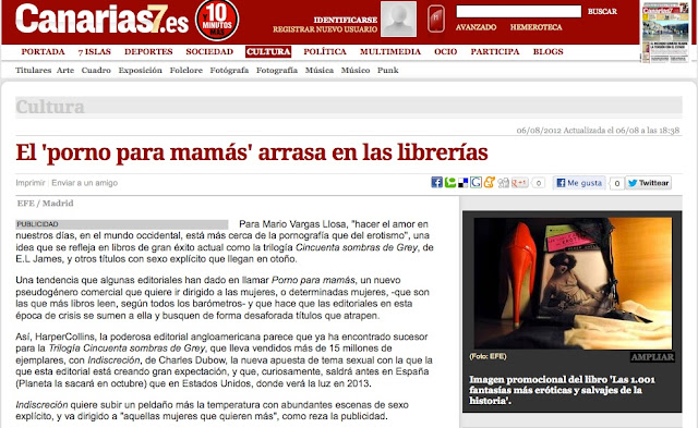 Clipping de 'Las 1001 fantasías más eróticas y salvajes de la historia' actualizado a 30 de septiembre 2012 - Roser Amills, escritora mallorquina