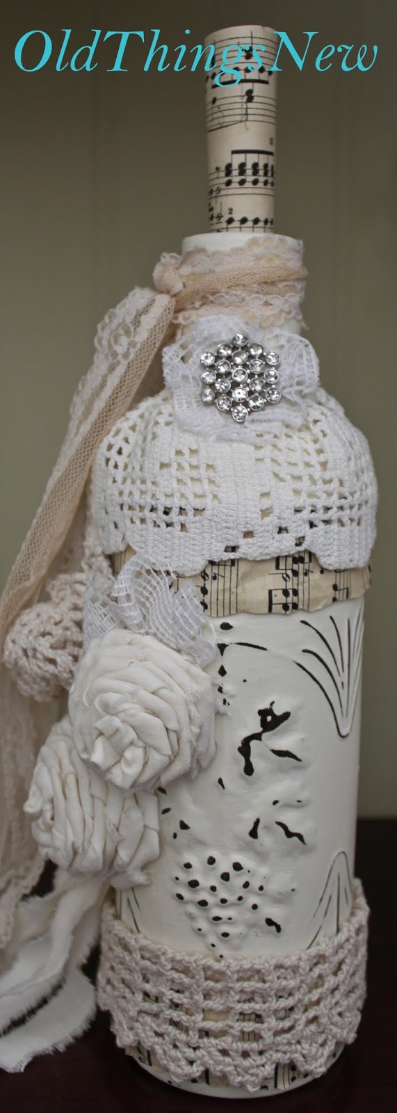 Lace Bottles for a French Flea Old Things New