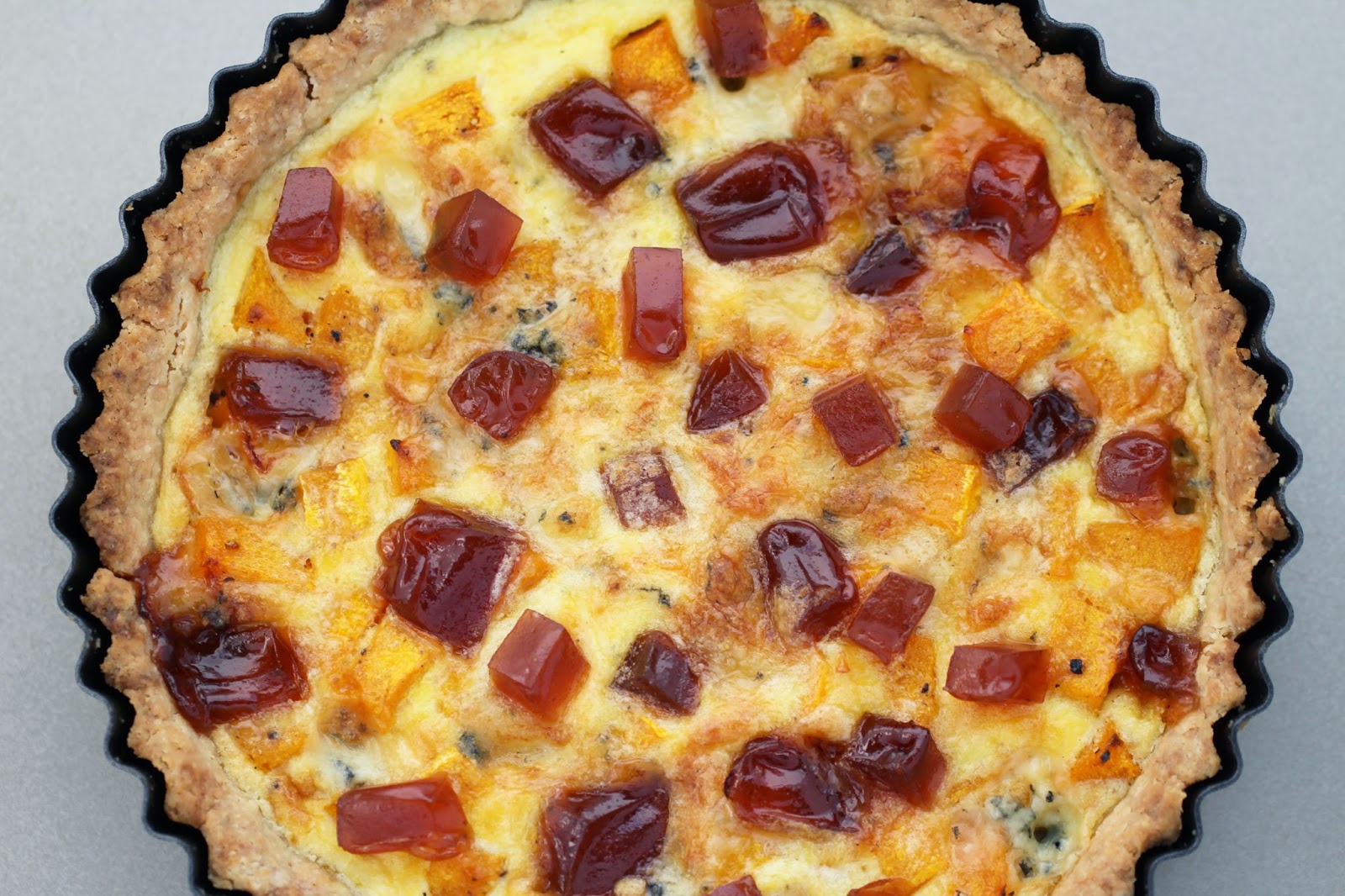 Squash, Quince and Stilton Quiche Ever Open Sauce