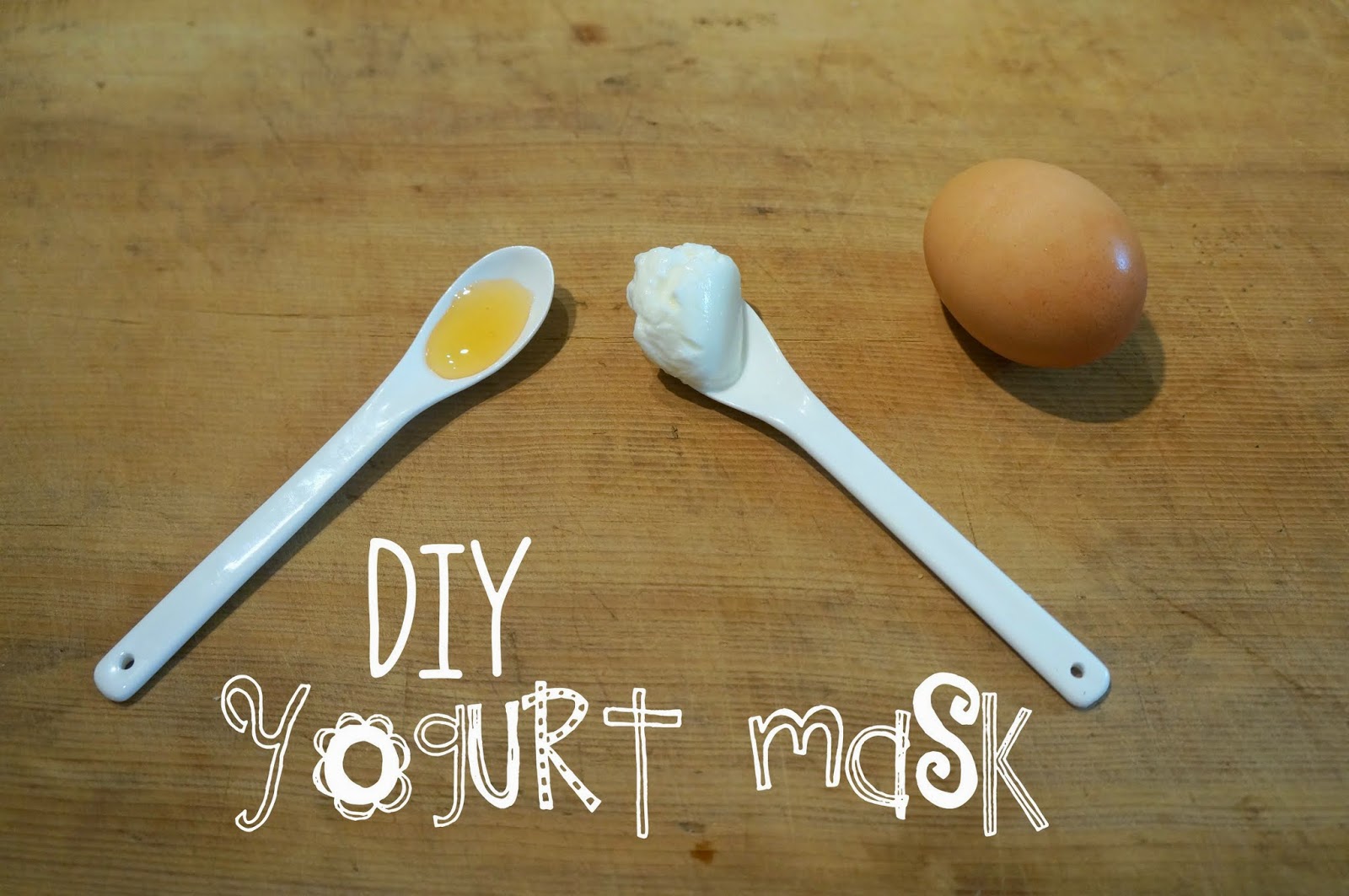 ingredients: honey, yogurt  diy of are these three course, yogurt white, face and egg mask