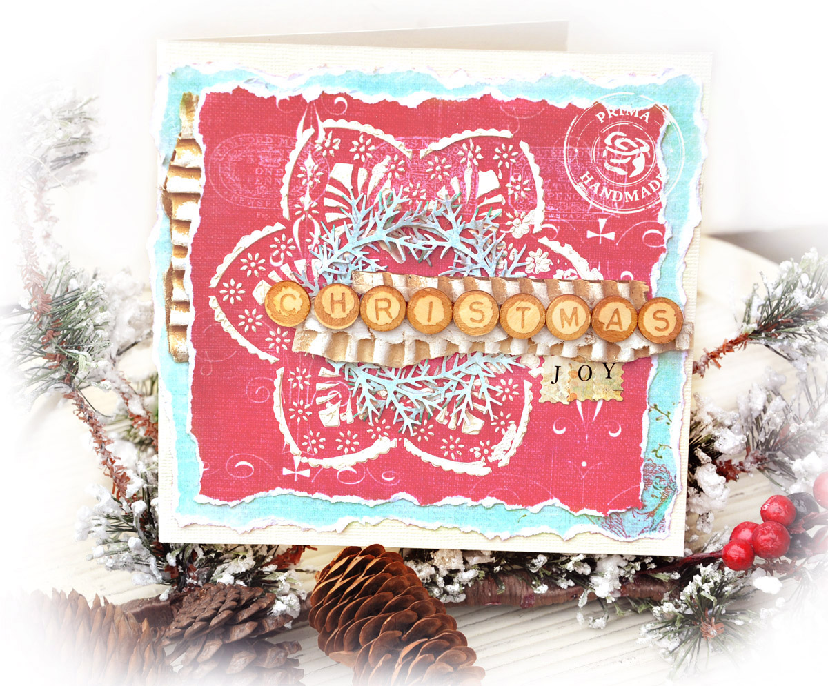 Scrap Escape Prima Holiday Jubilee Collection Christmas Card