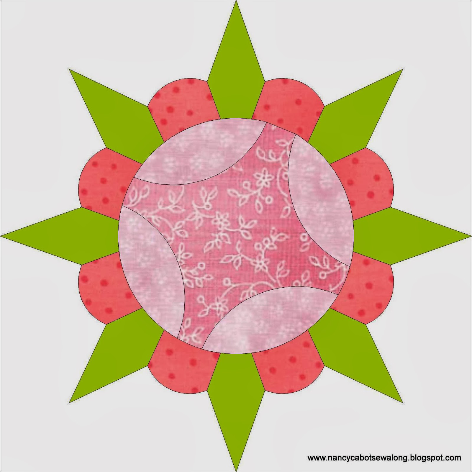 Moore About Nancy California Rose quilt block