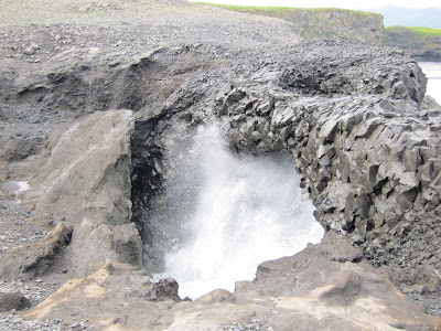 Water gush at Dyrholaey, Iceland