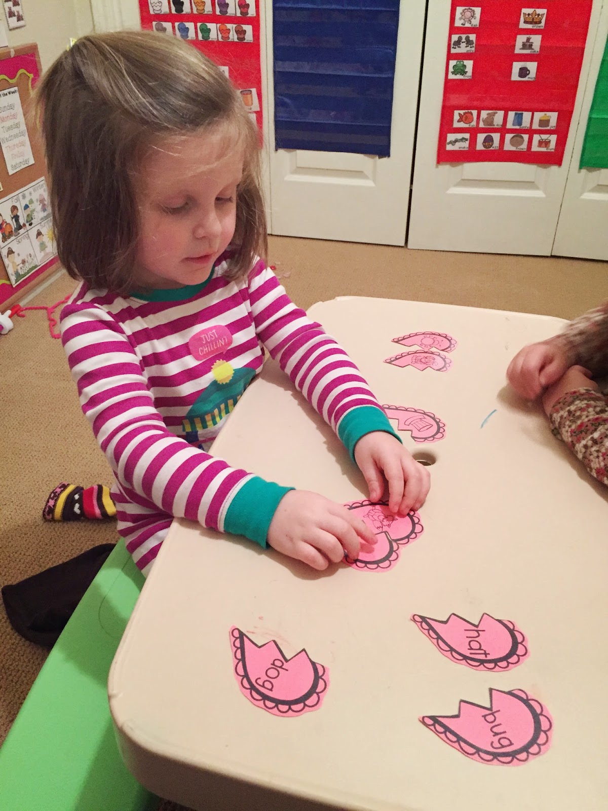 Giggles and Glue sticks....sisters learning together.
