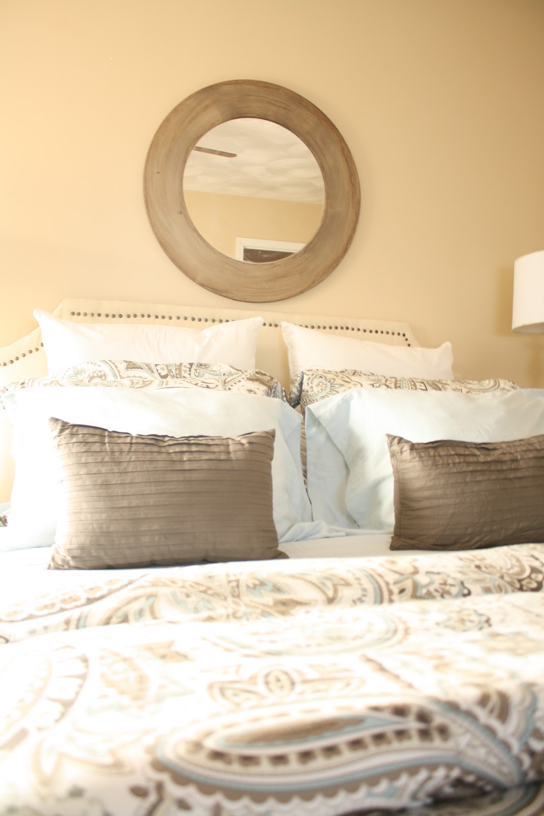 Made by Carli Master Bedroom Updates Spray Painted and Glazed Mirror