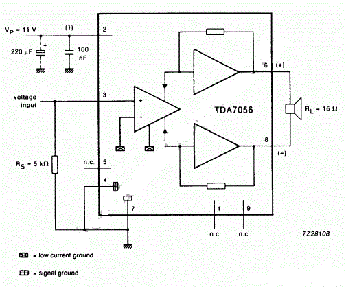  tda7056 3w btl mono audio power amplifier
