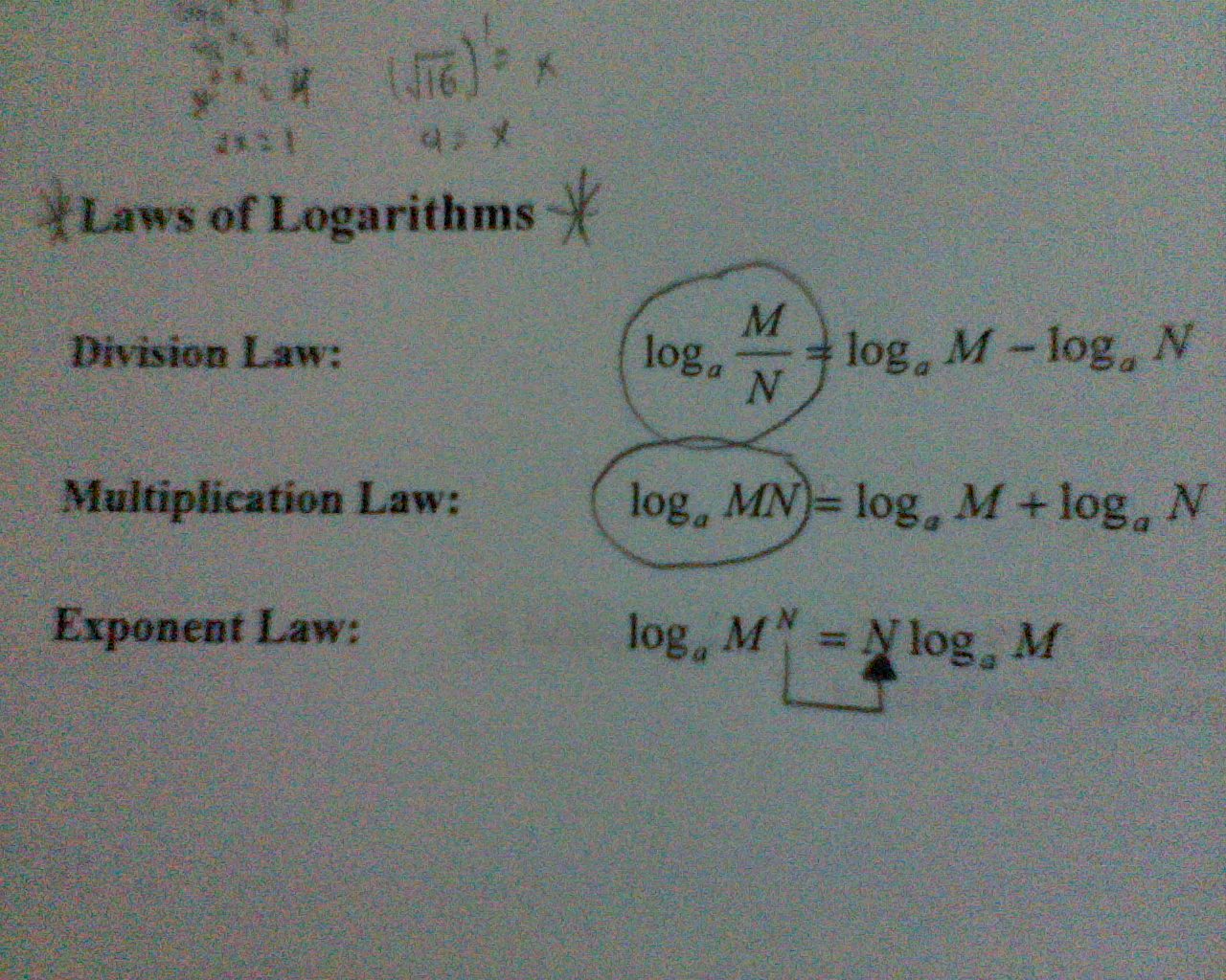 Log Laws