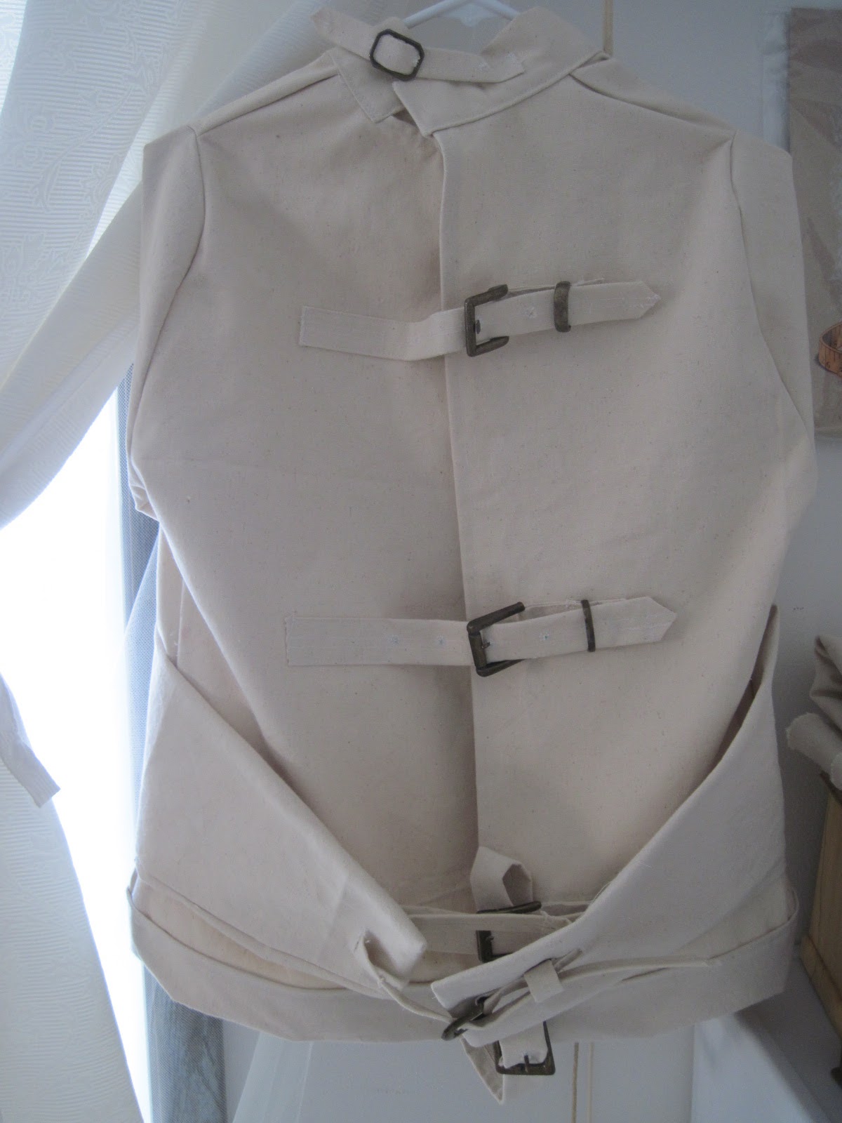 The Thrifty Mom Custom made straight jacket...with upcycled materials