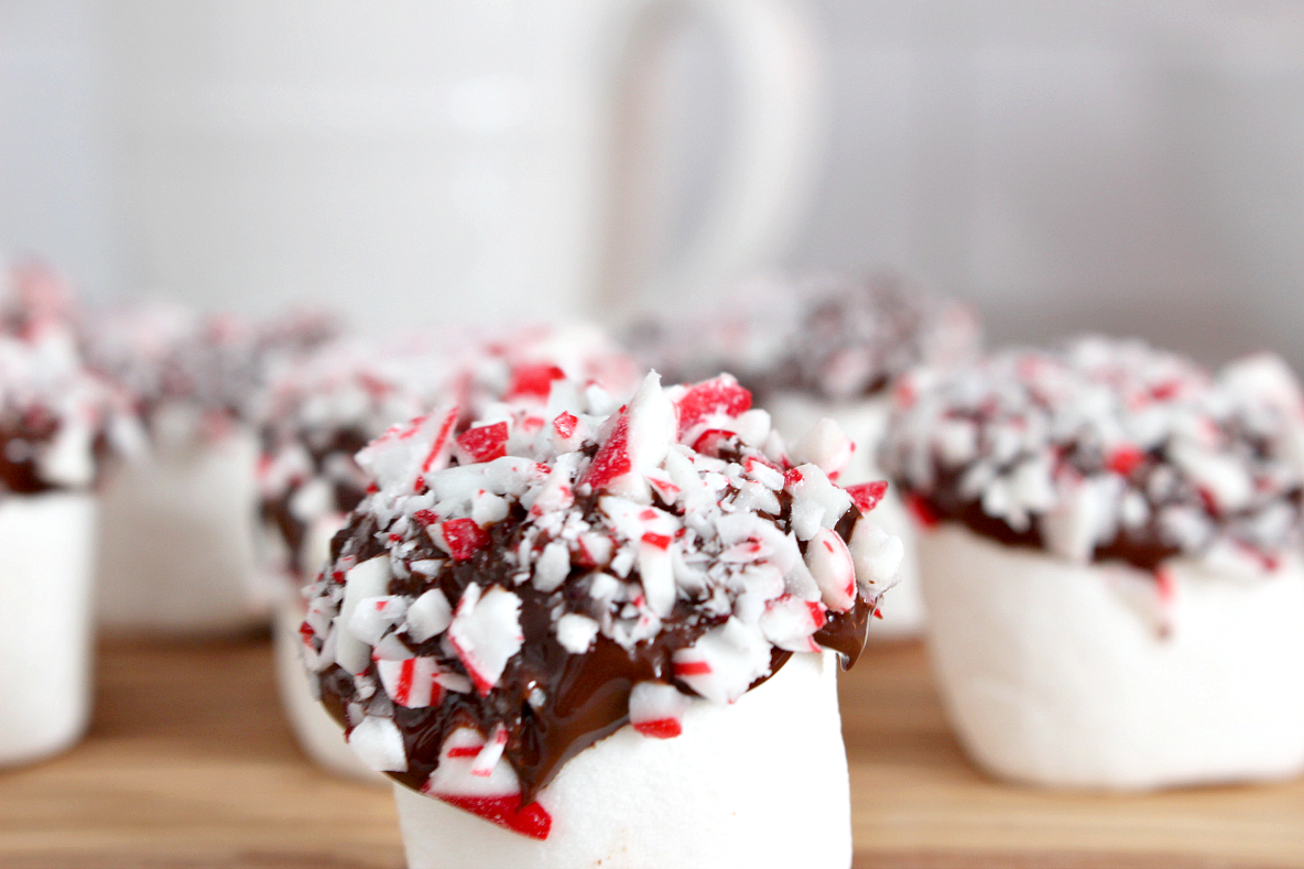 elliven studio Chocolate & Candy Cane Dipped Marshmallows!