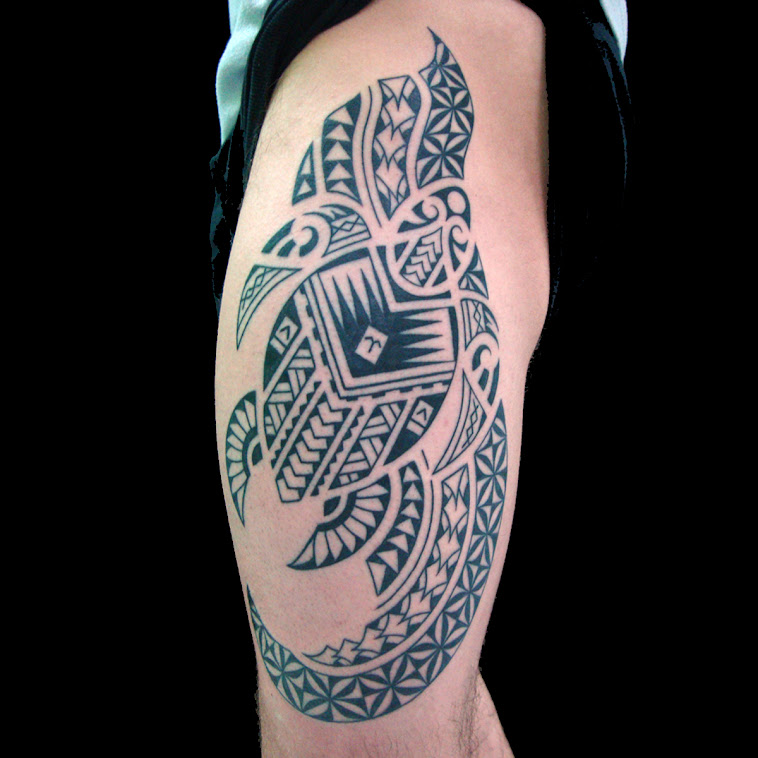 Polynesian turtle tattoo