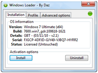 Windows 7 Loader v1.9.1 (x86 x64) by Daz.603