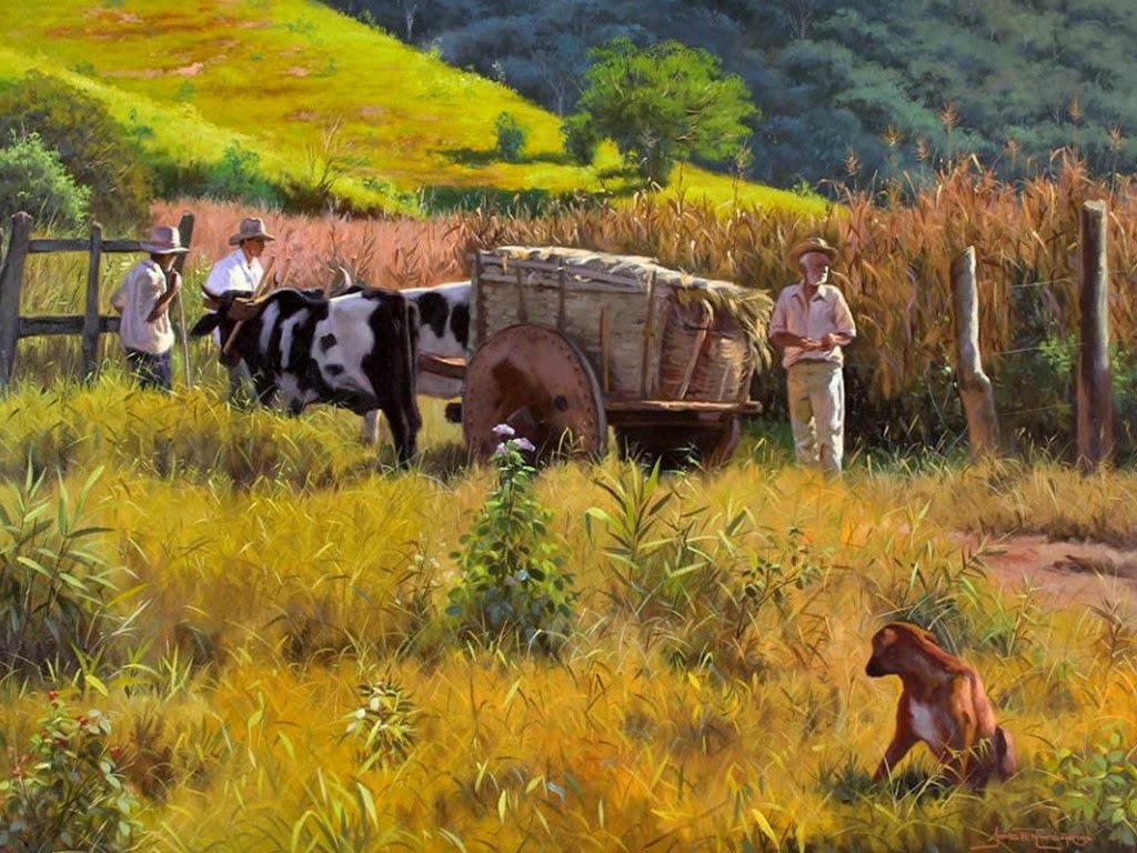 fotos-de-cuadros-de-paisajes-tipicos-campesinos paisajes-del-campo-brasilero-pintados