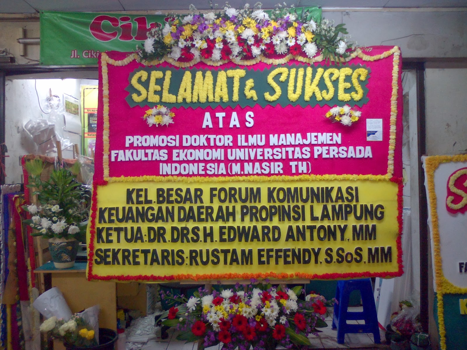 Toko Bunga Cikiniflorist Jakarta Contoh Produksi Bunga Papan Selamat Sukses Jakarta