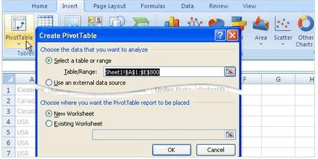 Tao hop thoai Pivot Table trogn excel 2007 2003 2010 2013