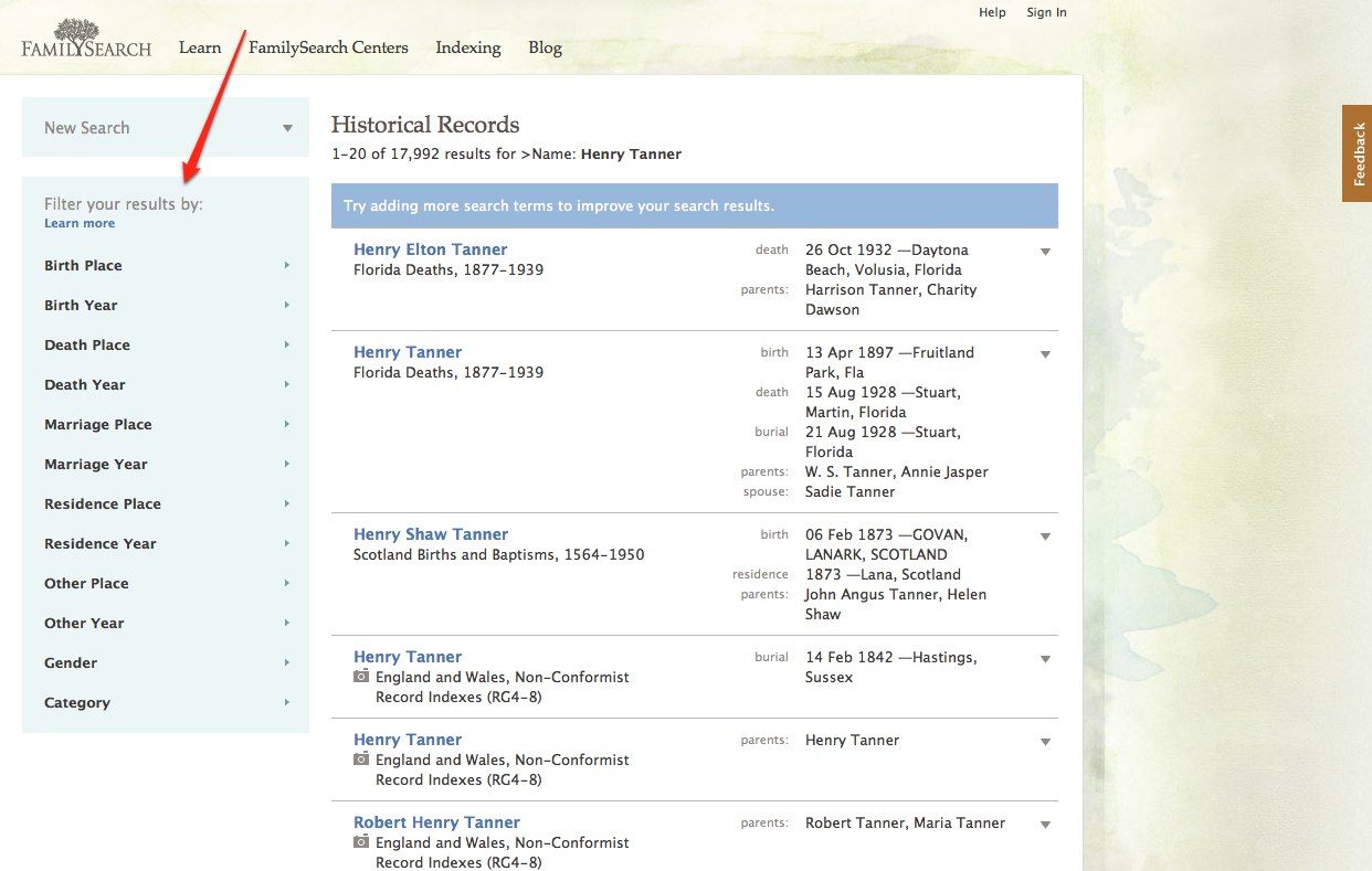 When you do a search,