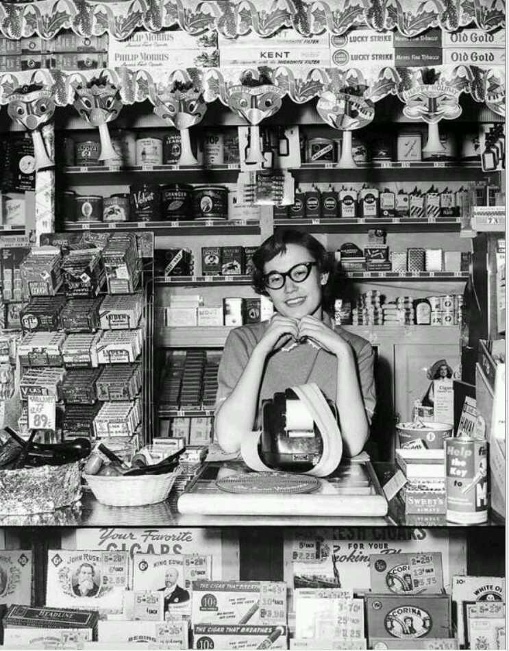 Young woman tending at a Walgreens Drug Store in Boise, Idaho, 1958