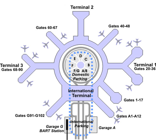 sfo gate map