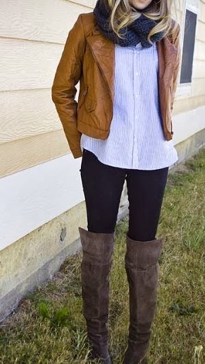outfit botas largas taupe