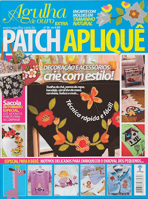 Magazine published apliquê blanket, Patchwork, bolsas e afins, Maria Adna, Manta infantil da Girafa, Caminho de mesa em patchwork e apliquê,  Maria Adna publica dois artigos na revista Agulha de Ouro Extra Patch Apliquê número 4, Maria Adna publica trabalhos em revista