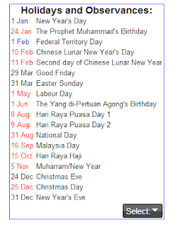 Kalendar Cuti Umum dan Cuti Persekolahan 2013 | Pelik Bin Ajaib