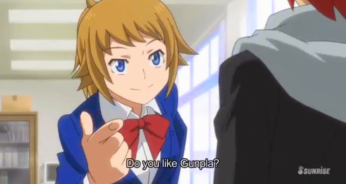 Do you like Gunpla? Gundam Build Fighter Try Episode Screenshot - Fumina Hoshino and Sekai