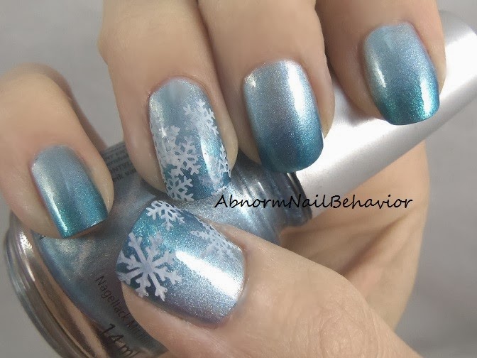 Blue Snowflake Acrylic Nails - wide 8
