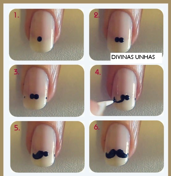 Mustache                           . PASSO+A+PASSO+UNHA+DECORADA+COM+BIGODES