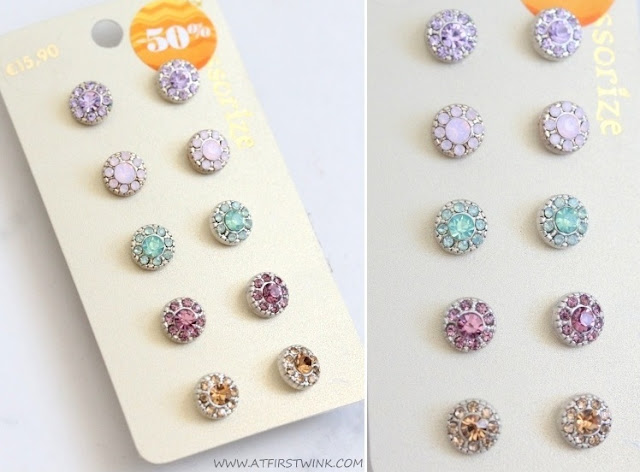 Accessorize pastel, crystal studs