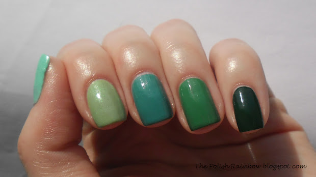 polish rainbow ombre nails