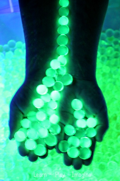 GLOWING water beads - These are so cool!  Water beads make an incredible sensory material on their own, and they are even more amazing when they GLOW!
