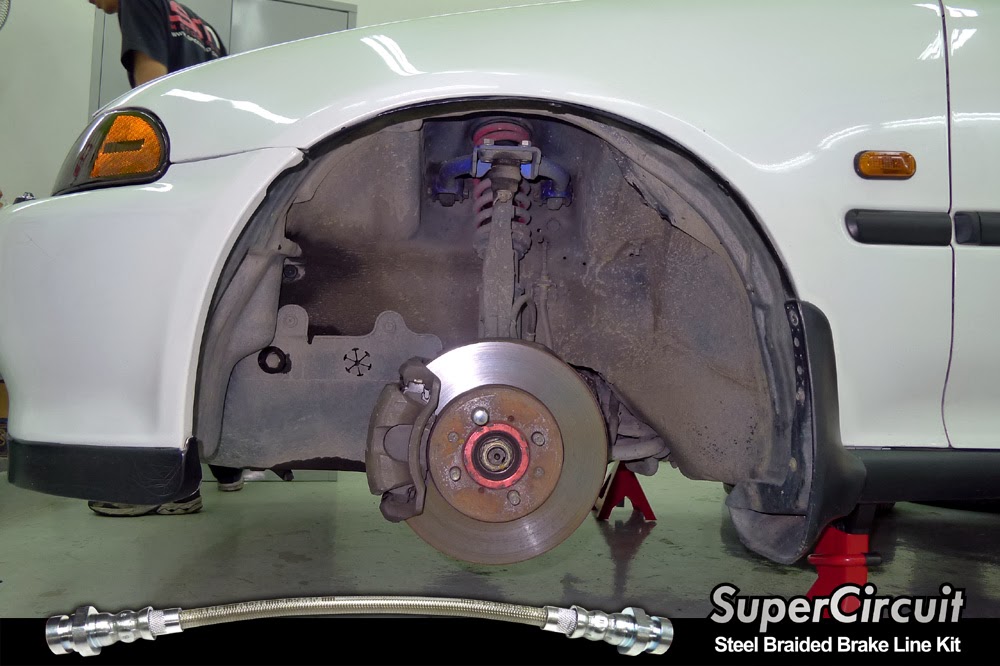 SUPERCIRCUIT Steel Braided Brake Lines Honda Civic EG Steel Braided