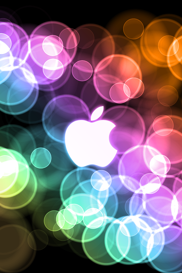 iphone 4 wallpaper neon apple