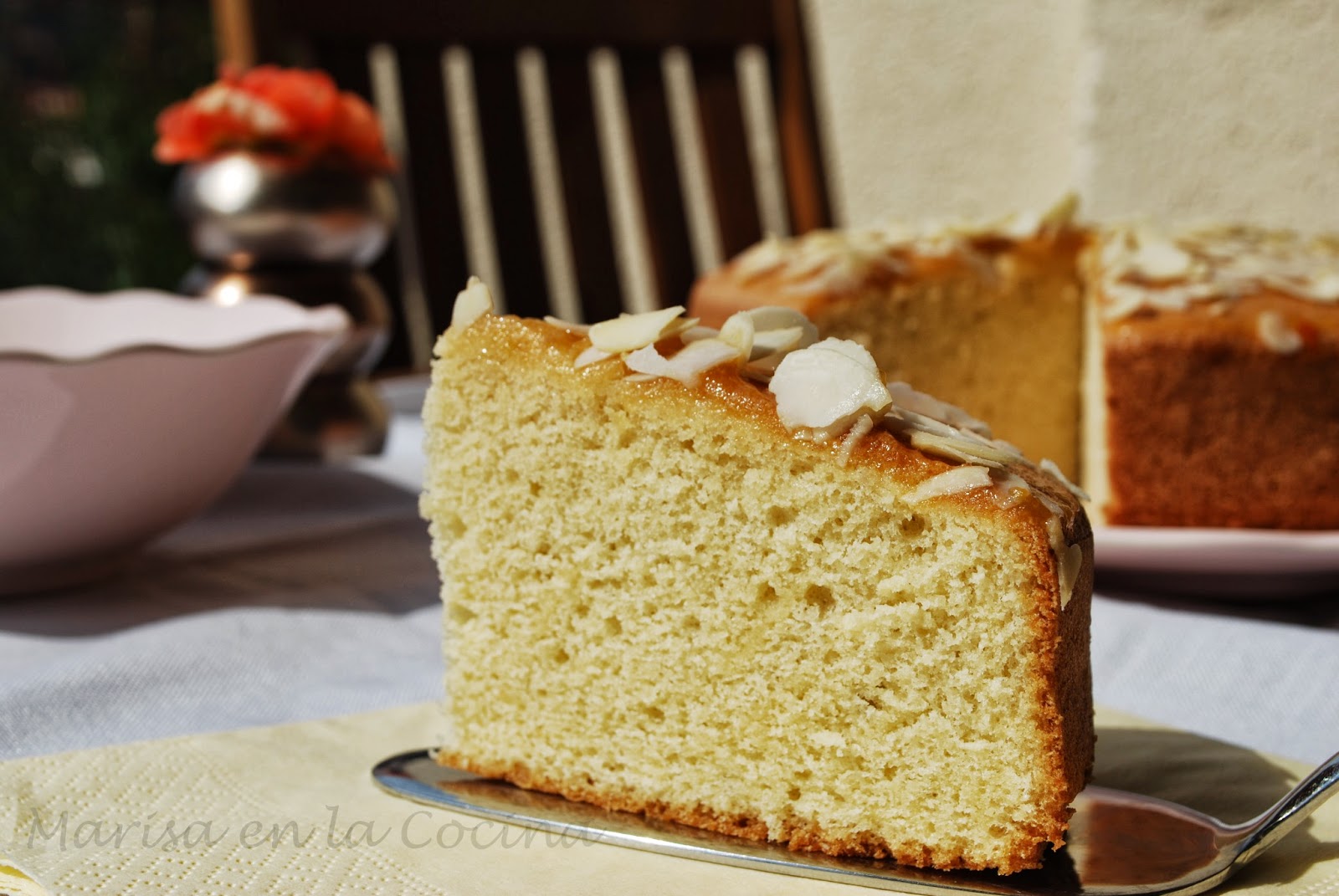 Marisa en la Cocina Pastel de Almendra y Melocotón