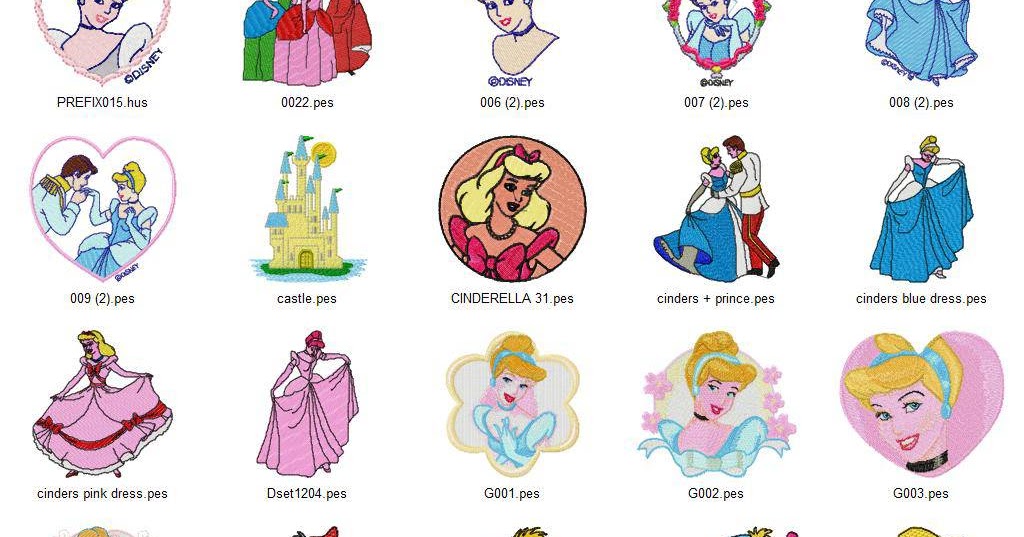 Cinderella Little Mermaid Sleeping Beauty  75 Embroidery Designs