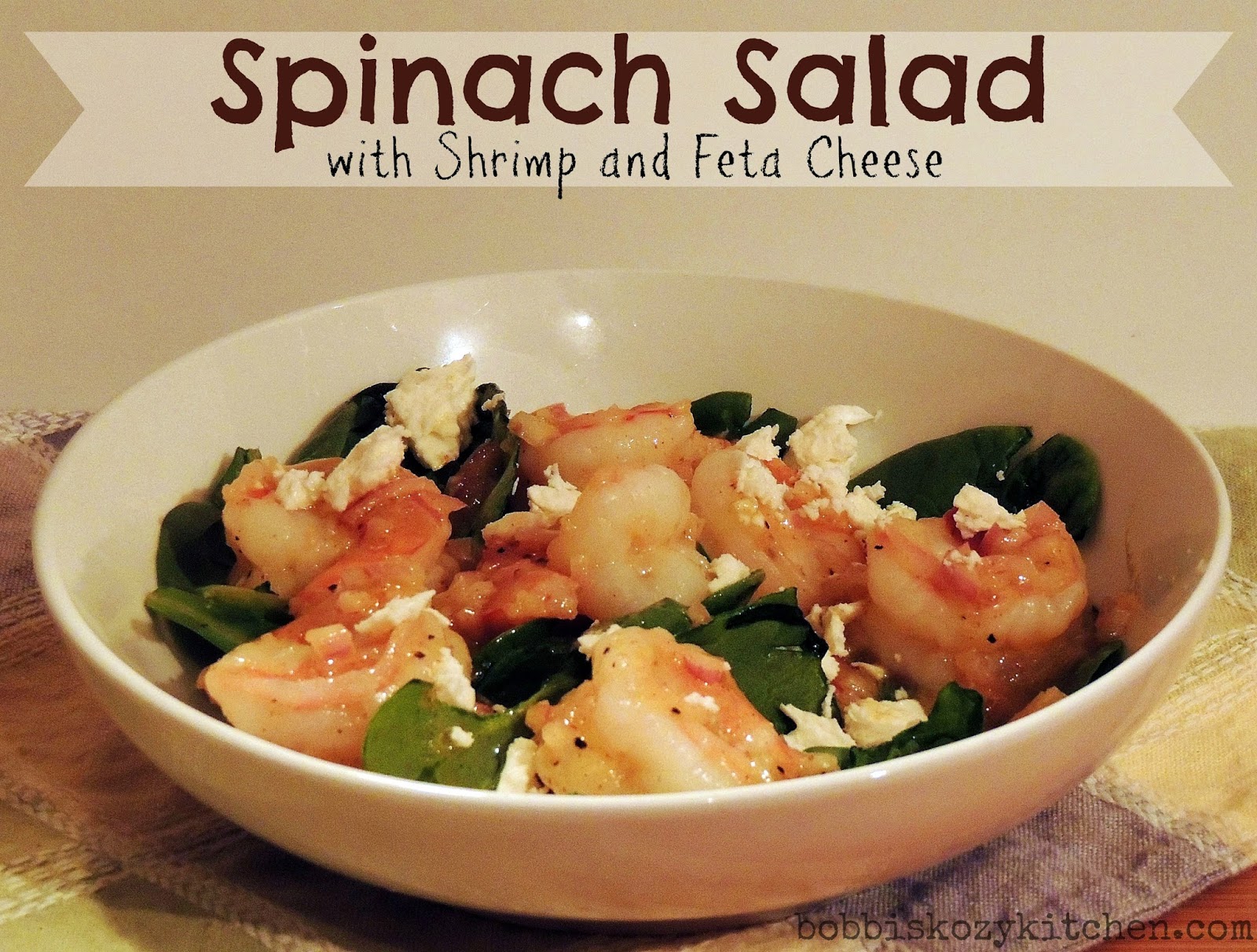 Spinach Salad with Shrimp and Feta Cheese Bobbi's Kozy Kitchen