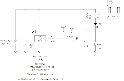 Circuit Project:3v Low Battery Voltage Flasher Circuit