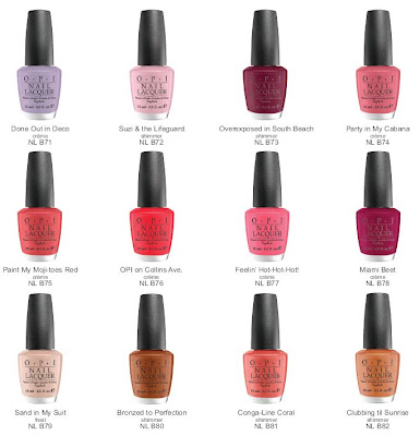 Opi Nail Lacquer Color Chart