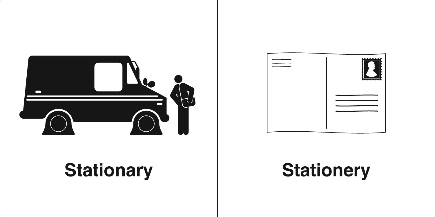 Homophones, Weakly Stationary & Stationery