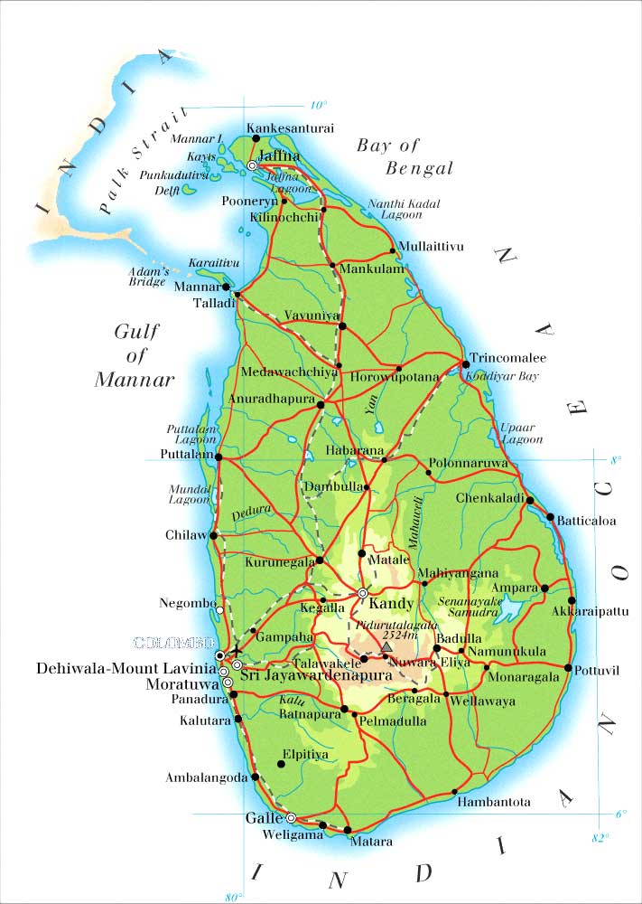 SRI LANKA GEOGRAPHICAL MAPS OF SRI LANKA