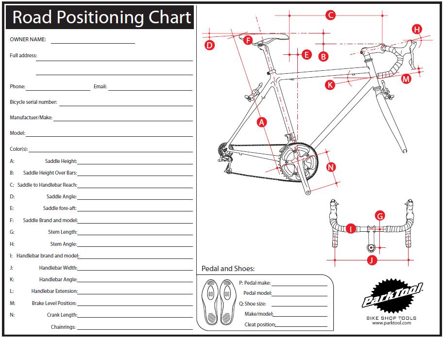 road bike fitting chart kullee