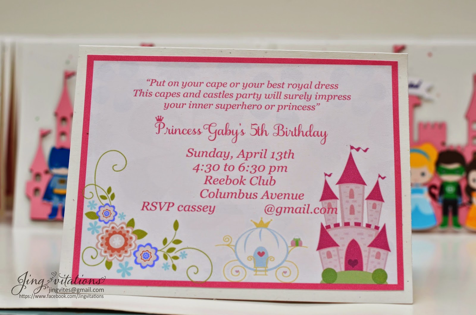 Jingvitations Superhero and Princess Party Invitations