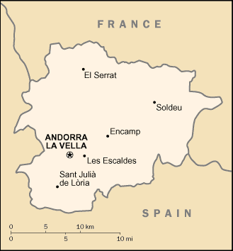 Andorre Carte Pays Département