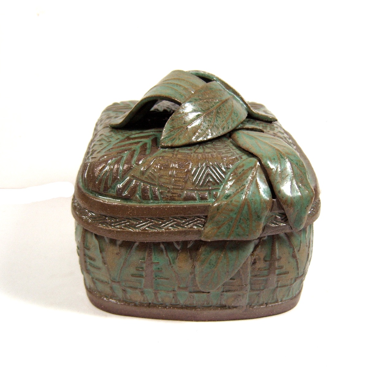 Green Leaves Lidded Box