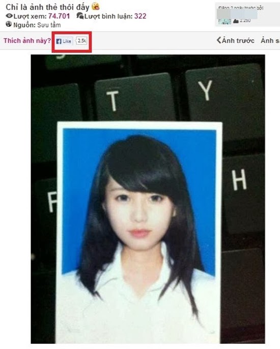 Hình ảnh thật về cô nữ sinh nhận được 2 triệu like cho chiếc ảnh thẻ