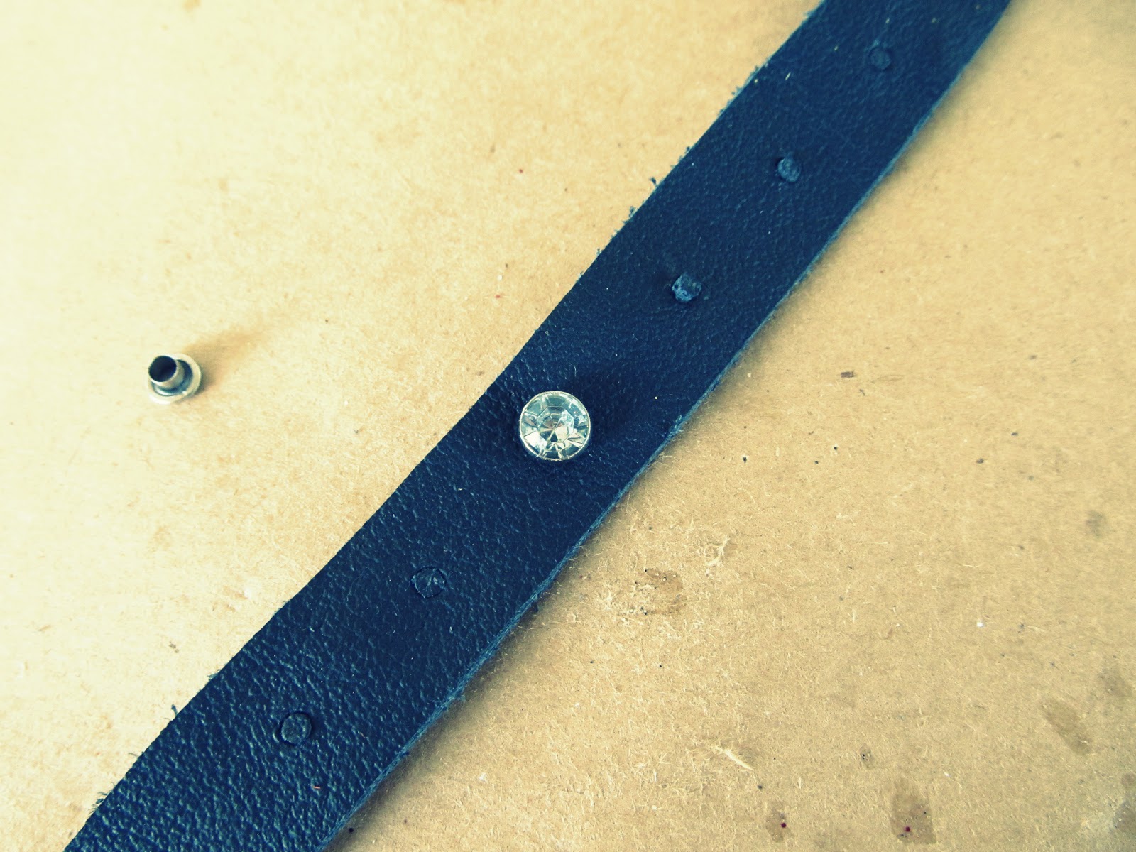 WobiSobi Leather and Rhinestone Bracelet, DIY.