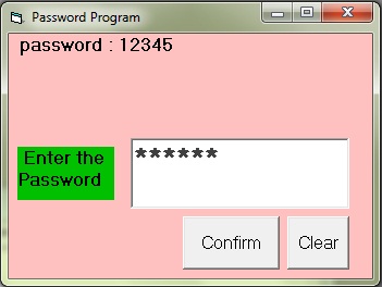 Password program This is a password related program that uses PasswordChar property