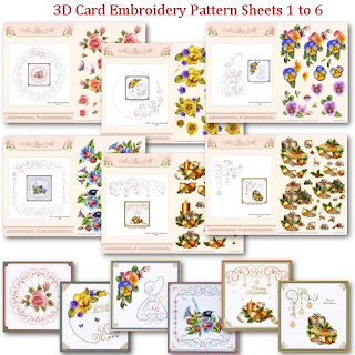 I designed the 3D Card Embroidery Pattern Sheets