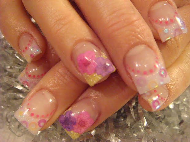 nail art neon sequin nails